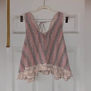 Free People mauve patterned flutter tank size